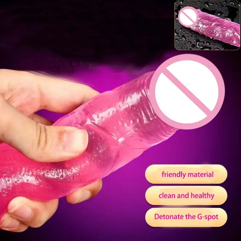 Pink Soft Realistic Dildo With Suction Cup Gode Consolador Big Penis Silicone Anal Adult Sex Toys Dilldo Plugs For Women Lesbian