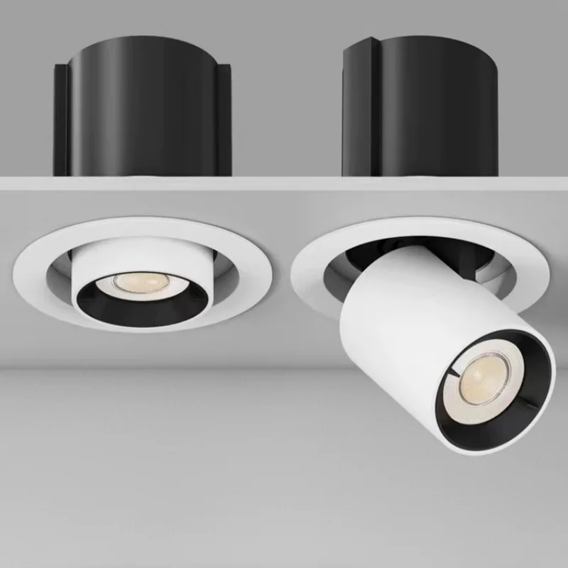 

45MM/55MM/75MM perforated telescopic spotlight with rotatable and freely adjustable light COB high color rendering eye protectio