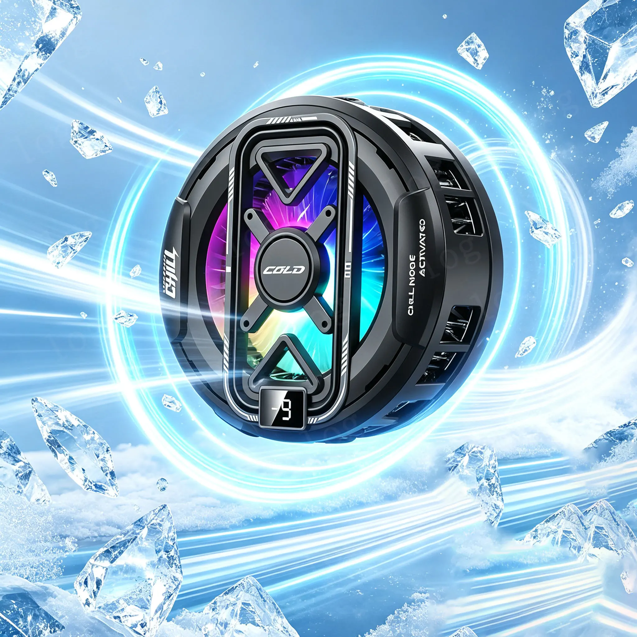 K51 AI Mobile Cooler Magnetic Back-clip Ice Cooling Radiator Digital Display RGB Light Gaming Cooler Temperature Control