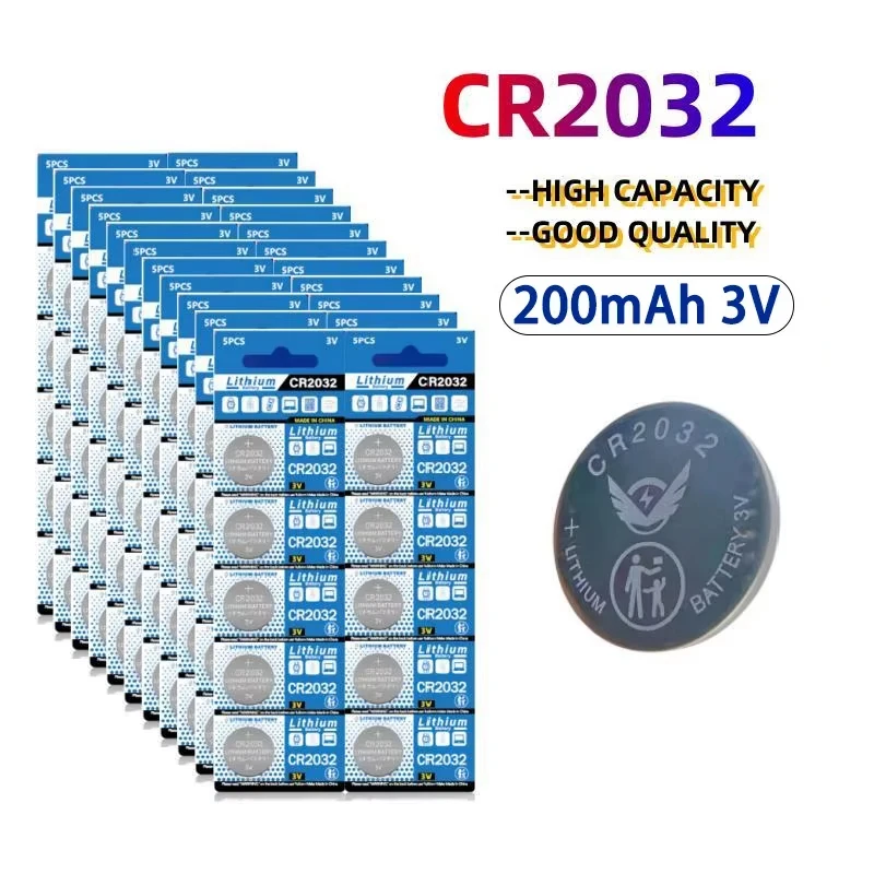 

CR2032 3v button battery ECR2032 DL2032 BR2032 L2032 200mAh button battery suitable for watch toy computer replacement battery