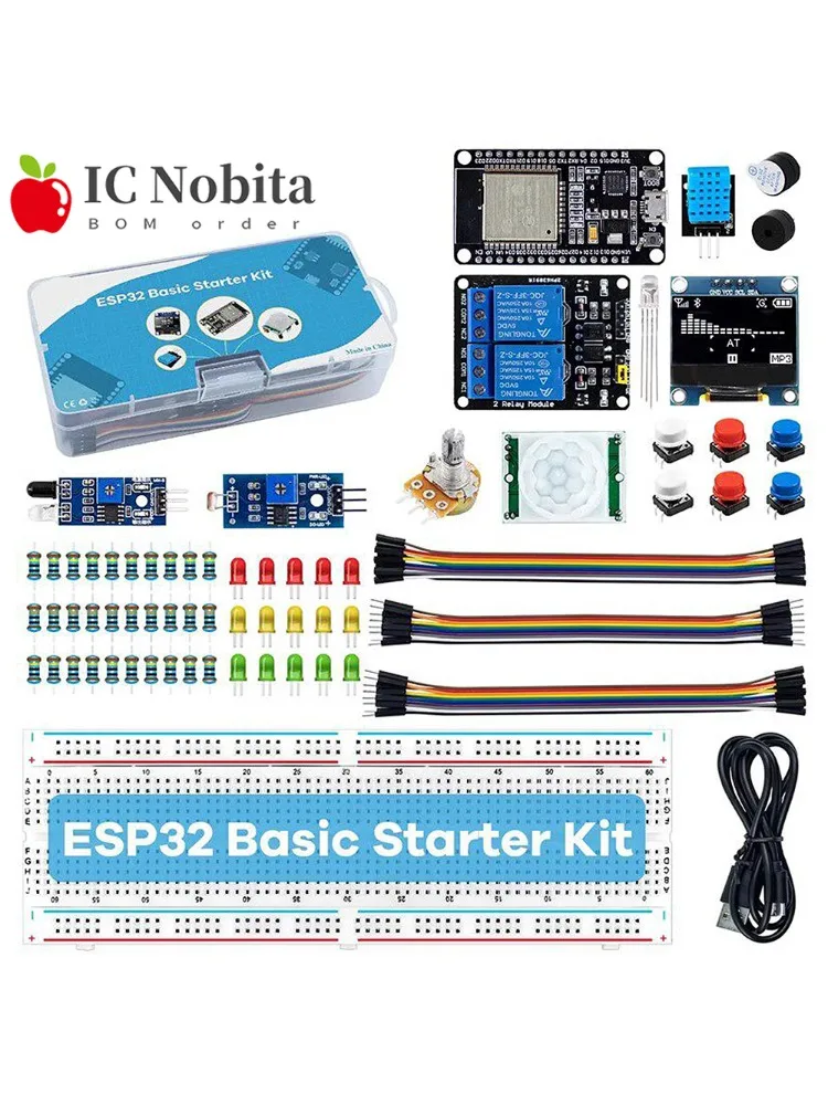 Nowy zestaw startowy dla ESP32 ESP-32S, płytka rozwojowa WiFi+Bluetooth, moduł do nauki IoT z tutorialami, czujnik, dioda LED, płytka prototypowa — zdjęcie produktu 6
