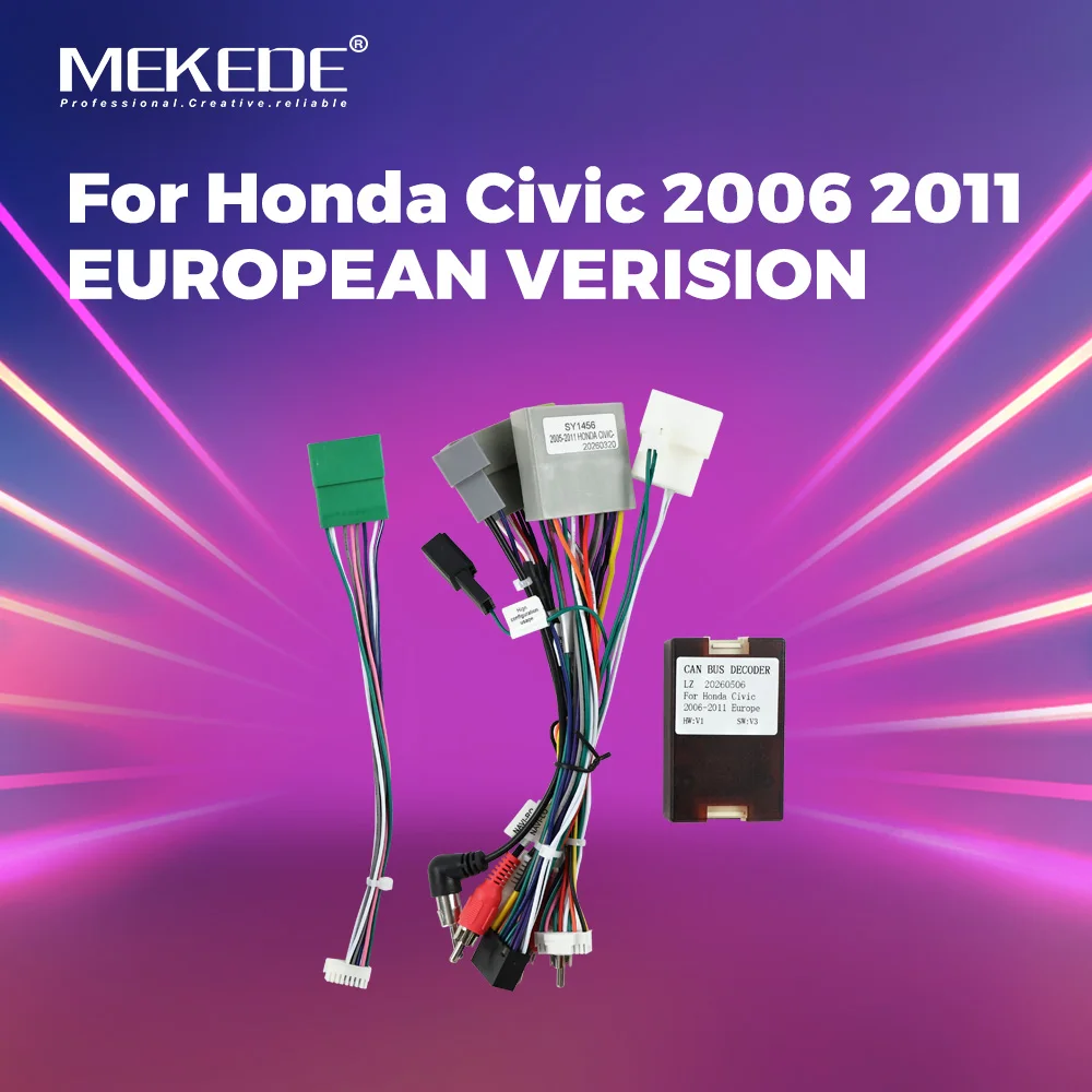 

MEKEDE 16pin Car Radio Cable Adapter Connector Wire Plug Kit For Honda Civic 2006 2011 EUROPEAN VERISION Car Multimedia Player