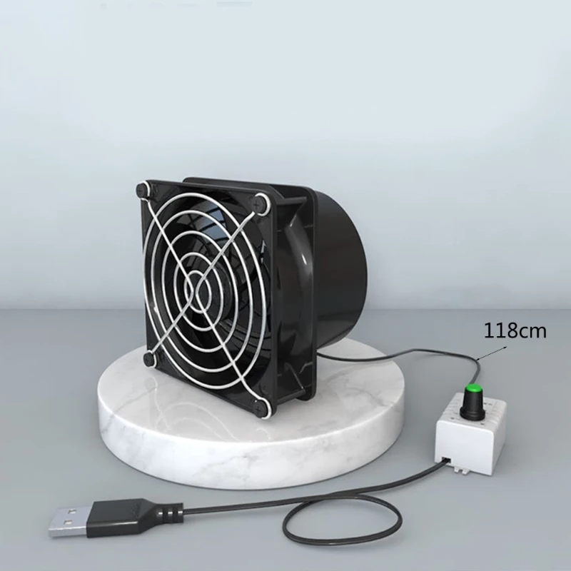 Smoke Absorber Fume Extractor Fan Pipe Duct Exhuast Fan USB Adjustable Speed