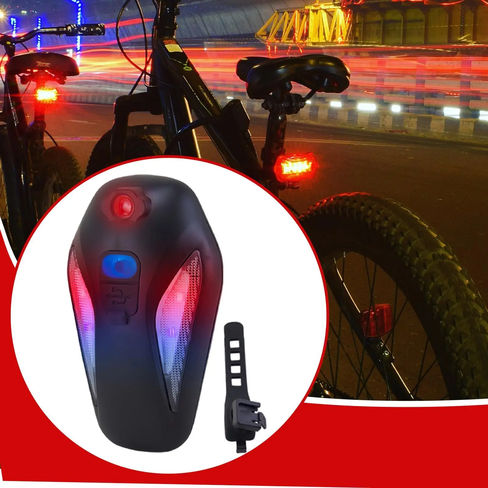 

Bike Tail Light LED Projection Back Light for Bike Adjustable Modes Waterproof Rechargeable Cycling Accessories for Outdoor
