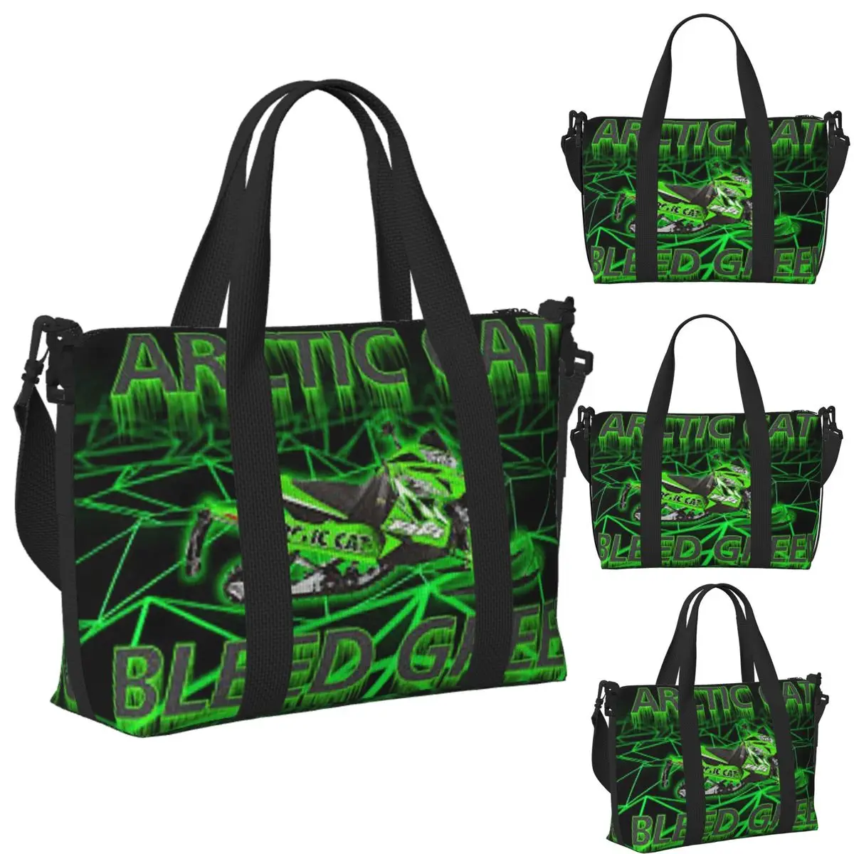 

Custom Arctic Cat Beach Travel Bag Large Capacity Tote Bags for Gym Yoga Women Shopping Duffle Shoulder Bag