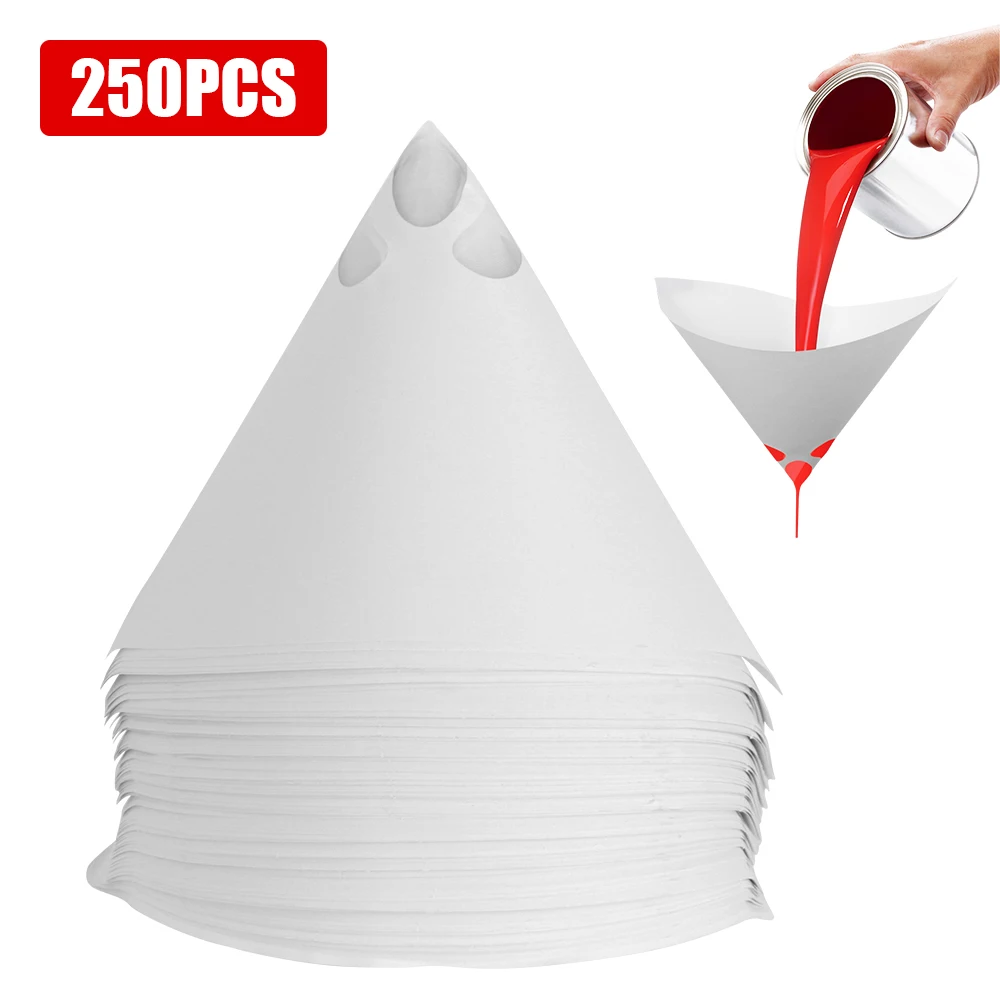 Purifying Straining Cup Funnel 200 Pcs Conical Nylon Micron Papers 100 Mesh Paper Filters Disposable Paint Filter