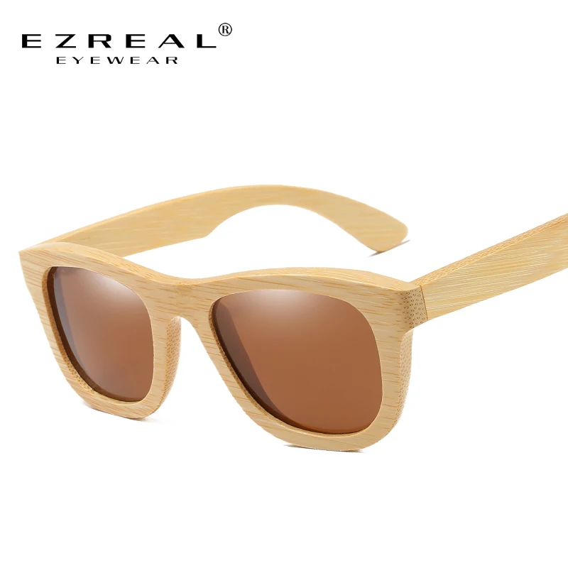 XSW Natural Bamboo Wooden Sunglasses Handmade Polarized Mirror Coating Lenses Eyewear Wood Sunglasses Polarized -EZ025