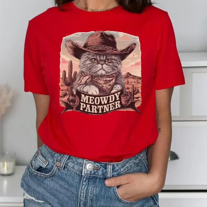 Meowdy Partner CaT T Shirt Western Cowboy Funny Person Owner Cute SweaT Kids