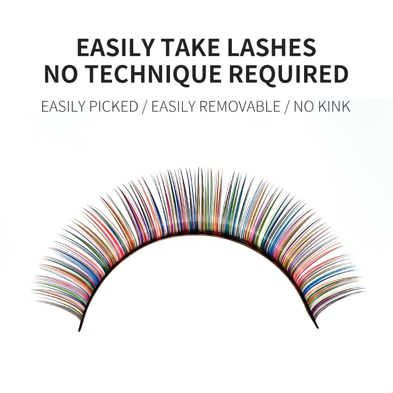 NATUHANA Mix Color lashes Extensions 8-14mixed Colorful Eyelashes Mink Fake Individual Rainbow Colored Lashes Makeup Tools