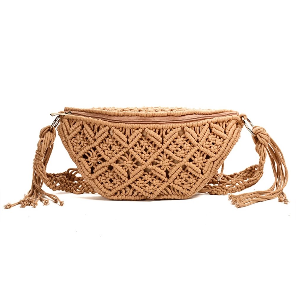 Japanese Straw Bag Portable Rattan Weave Bag Fashion All-Matching Woven Bag Chest Bag B