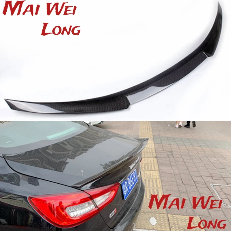 

For Maserati Quattroporte Car Styling Aspec Style Carbon Fiber Rear Trunk Lip Wing Spoiler Splitter 2013-2018