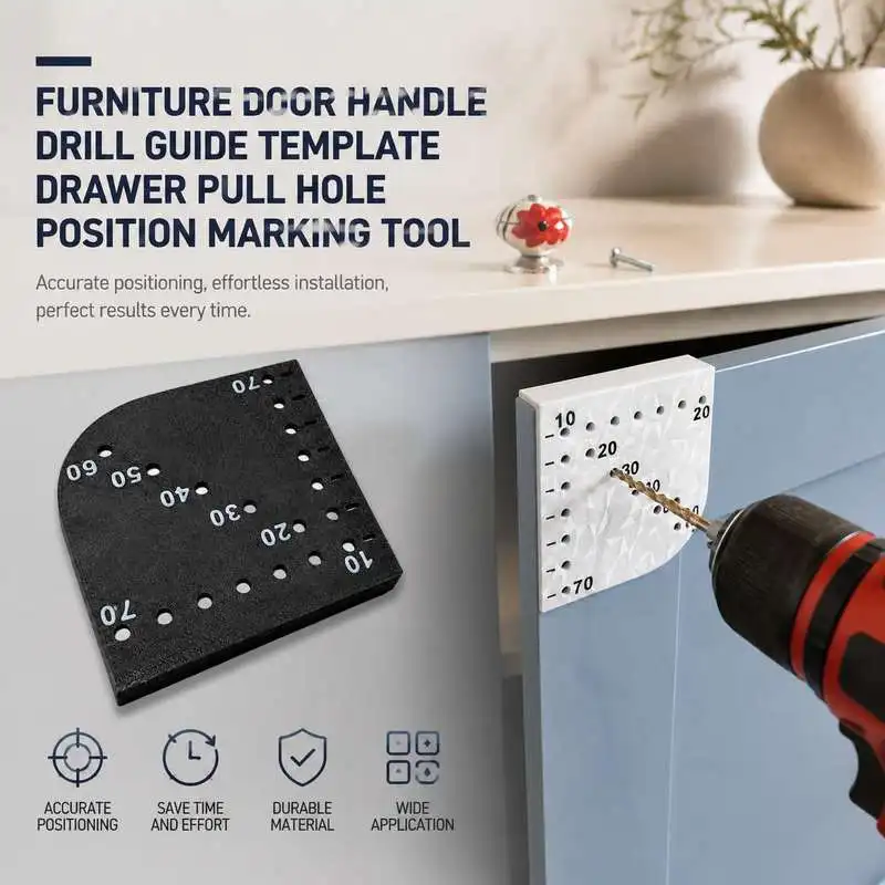 Furniture Door Handle Drill Guide Template Drawer Pull Hole Position Marking Tool