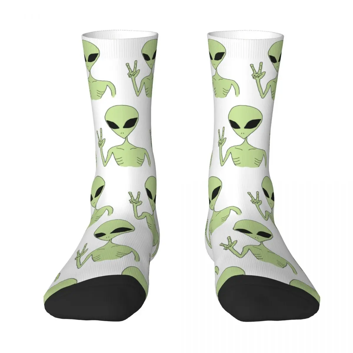 

Hip-hop Alien Space Aliens Peace Ufo Sports Socks Polyester Crew Socks for Women Men Sweat Absorbing