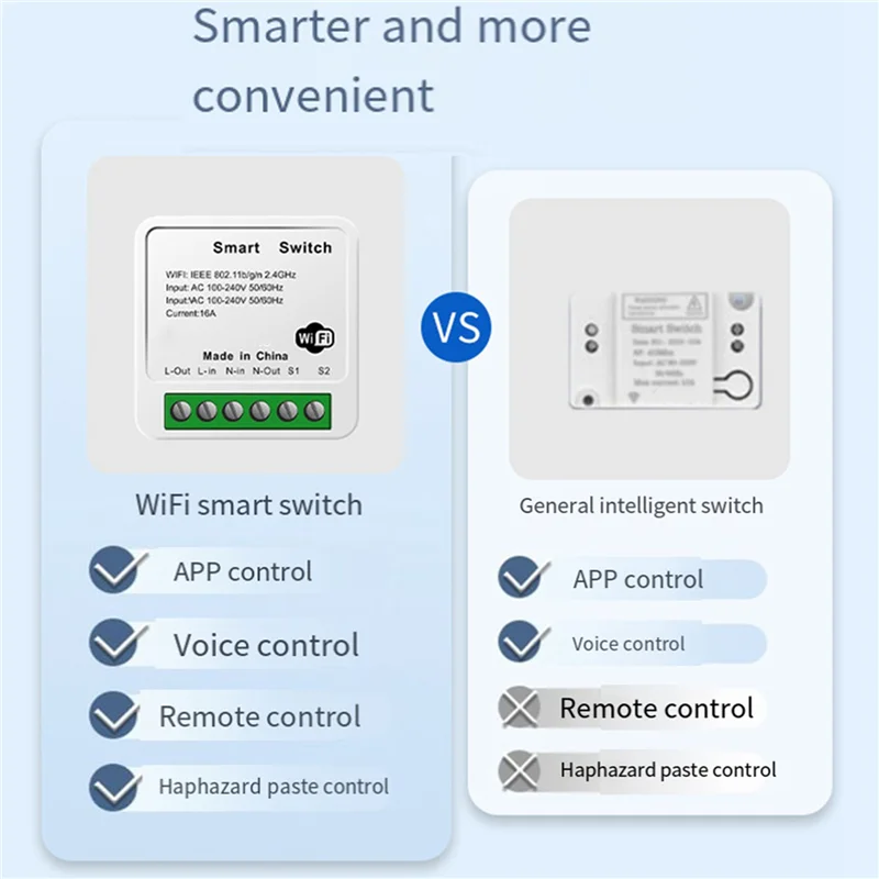 B48A 3X Tuya 16A MINI Wifi Switch DIY 1-Way التحكم عن بعد الموقت التتابع أتمتة للعمل الحياة الذكية