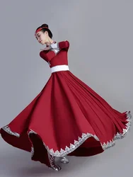 Mongolian Dance Costume Chinese Ethnic Style Adult Minority Costumes Woman  Tibetan Dance Dress  Practice Skirt Performance