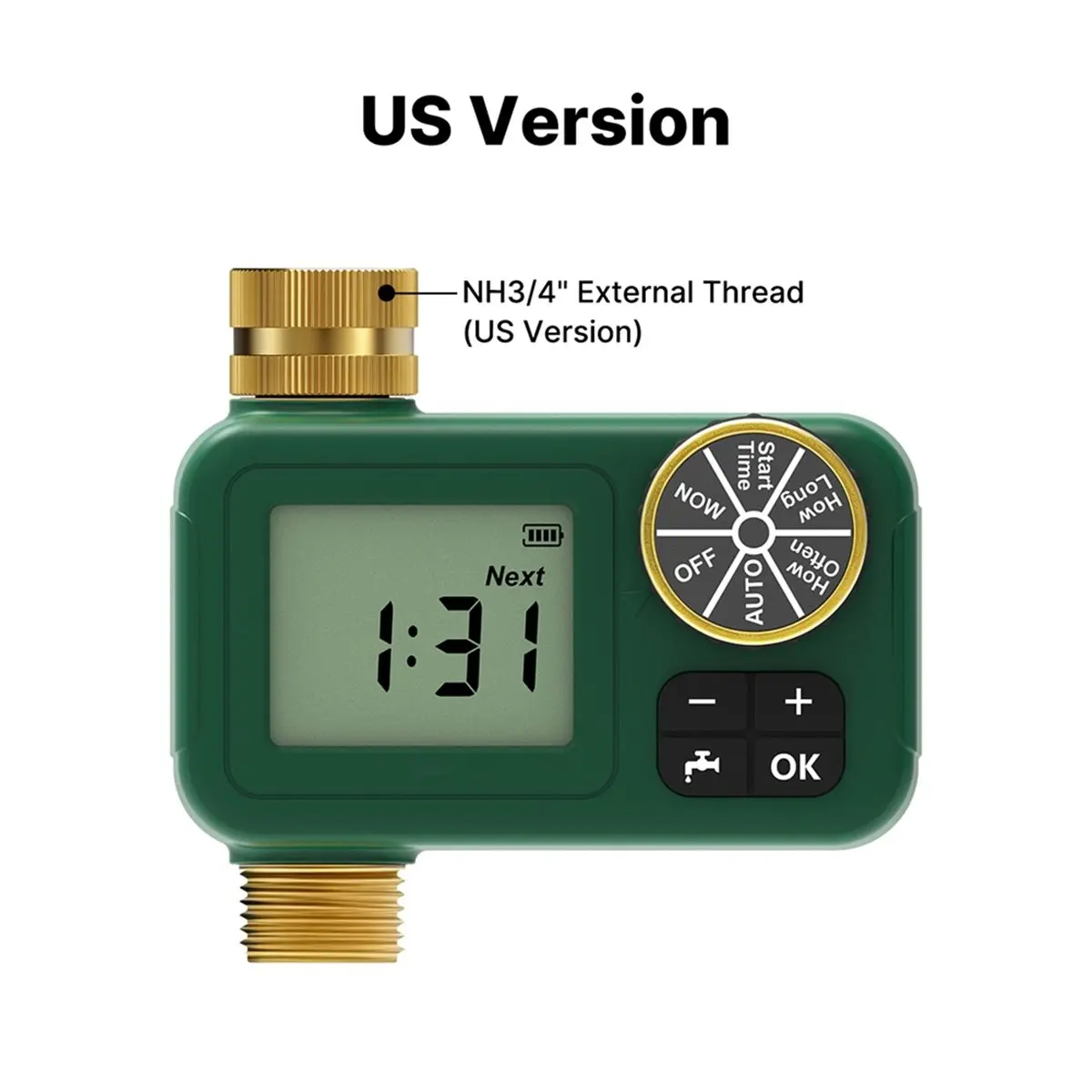 618 Mega Sale Water Timer 1-Outlet Waterproof Brass Inlet Outlet Rotary Knob Button Control LCD Display Screen IP55 Child Lock