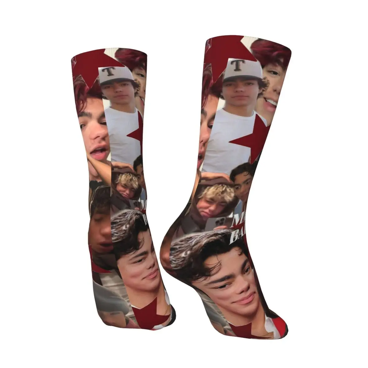 زوجين الجوارب مالاتشي بارتون الممثل الأمريكي والمغني صور نمط جوارب الشتاء أنيقة متوسطة جوارب ناعمة مكافحة العرق الجوارب