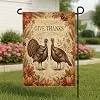 Turkey Garden Flag, Thanksgiving Rustic Pumpkins Leaf Thanksgiving Brown Double Sided Burlap Decorative Outside Flags for Ou cci