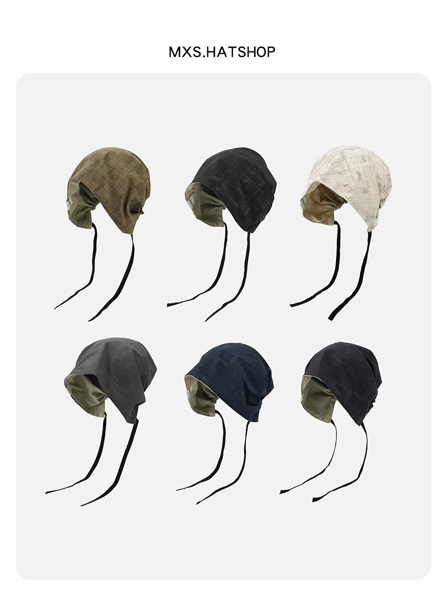 

Double-Sided Wearable Lazy Style Hoodie Cap Unisex Spring Summer New Vintage Trendy Korean Bowed Band Head Cover Hat