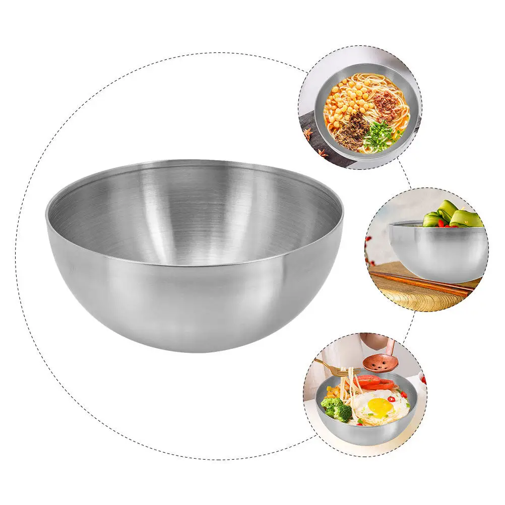 Stainless Steel Mixing Bowl Large Prep Cooking Bowl Smooth Surface Easy Clean Portable Lightweight Multi Purpose Salad Noodle