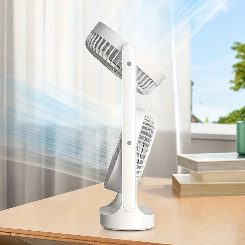 1pc, Tower Fan Oscillating Fan, Portable Desk Fan With 3-Speed Options, Dual Air Circulation, 8.0 Inch Quiet Small Portable Tabl