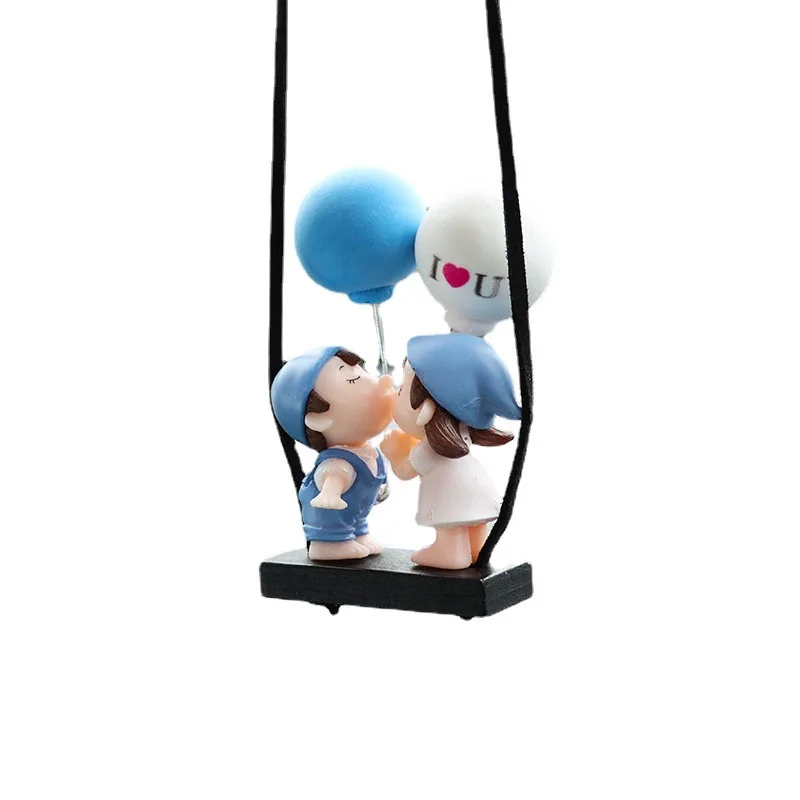 Kiss Boys and Girls Balloon Car Ornaments Rearview Mirror Hang Furnishing Articles Car Automotive Interior Pendant Accessories