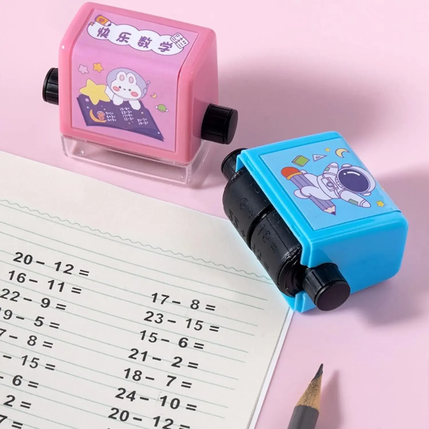 2 in 1 Math Roller Stamp Within 100 Multiplication and Division Dual Head Smart Math Practice Stamps Teaching Stamps for Kids