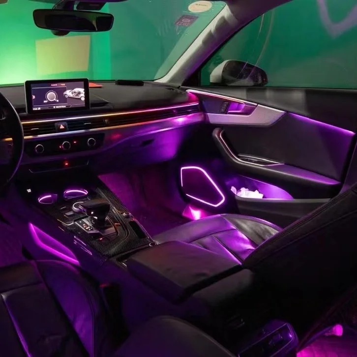 SJC 64 Color App Control Car Active Ambient Light for Audi A4 2017-2024 in Car Symphonic Rhythm Atmosphere Light