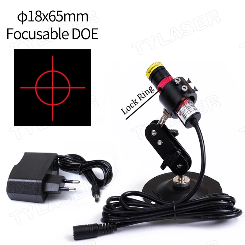 Red Cross Circle DOE Focusable Laser Locator D18x65mm 650nm 660nm Laser Module 10mw 30mw 150mw 200mw for Positioning Cutting