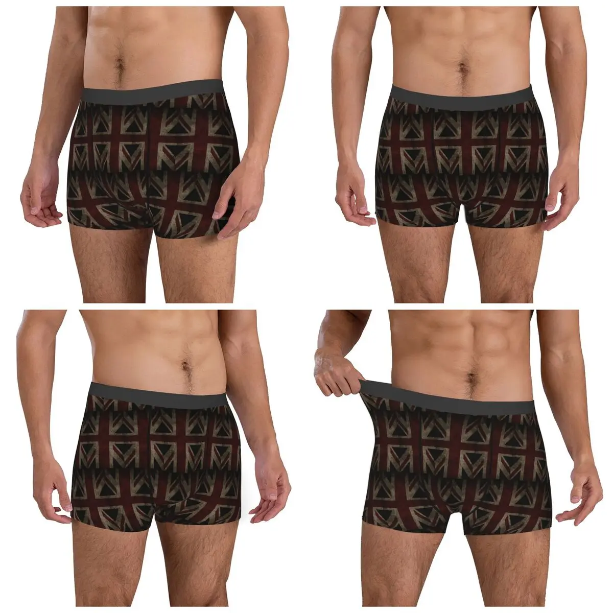 Boxer Underpants Shorts British Flag Panties Men's Breathable Underwear for Homme Man Boyfriend Gift