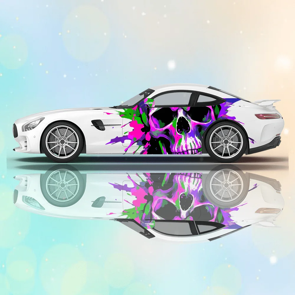 

Цветные буквы черепа, всплеск автомобиля, виниловые наклейки, самоклеящаяся наклейка из ПВХ, подходит для грузовиков, внедорожников, Декор, автоаксессуары, подарок