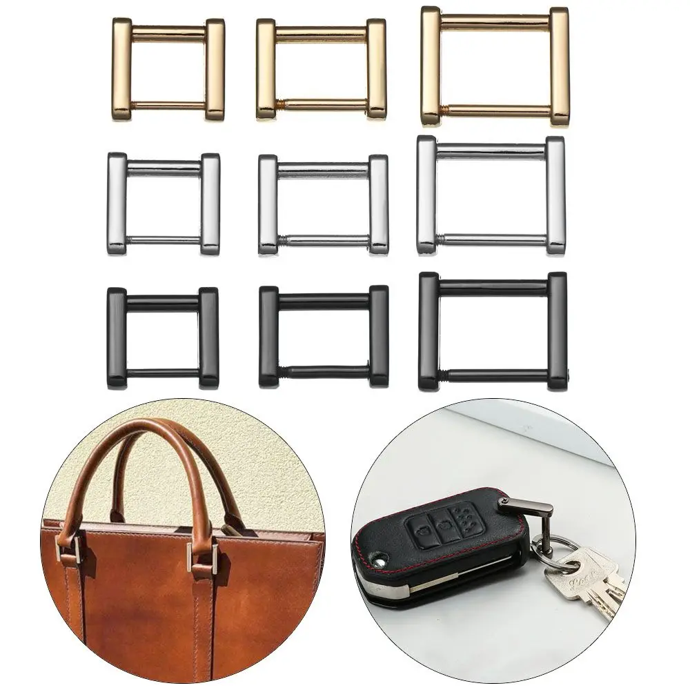 

Strap Accessories Belt Handle Clasp Detachable Leather Craft Strap Connector Bag Loop Screw Rings Buckle Rectangle Rings Buckle
