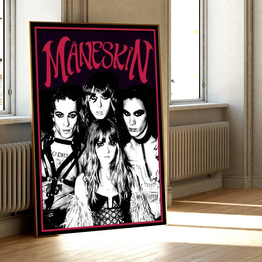 Retro Music Band Stars Maneskin Poster Classic Vintage Posters HD Quality Wall Art Retro Posters for Home Room Wall Decor