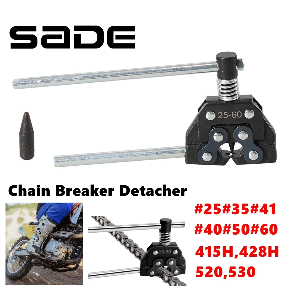 

Roller Chain Breaker Detacher Tool for #25#35#41#40#50#60 415H,428H, 520,530 Motorcycle Bicycle Go Kart ATV Chains Replacement