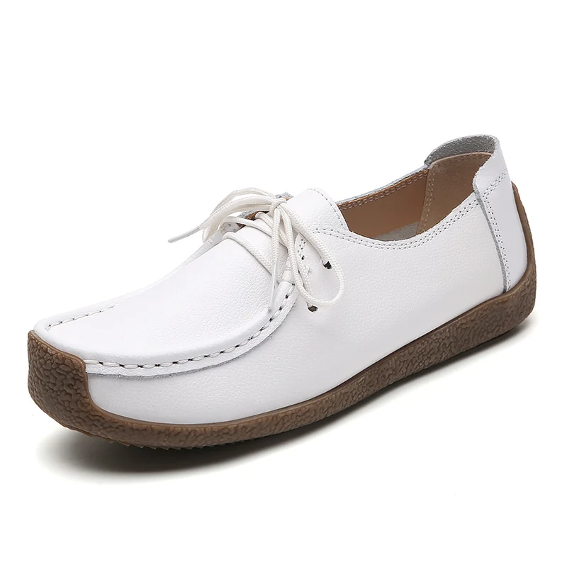

Spring and summer 100% genuine leather shoes, women's casual flat shoes, nurse women's shoes, loafers, vulcanized women's shoes