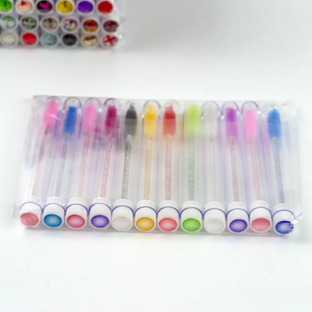 Fashion Crystal Eyelash Brush Tube Portable Rhinestone Wand Mascara Applicator Makeup Tool Professional Grooming Spoolie