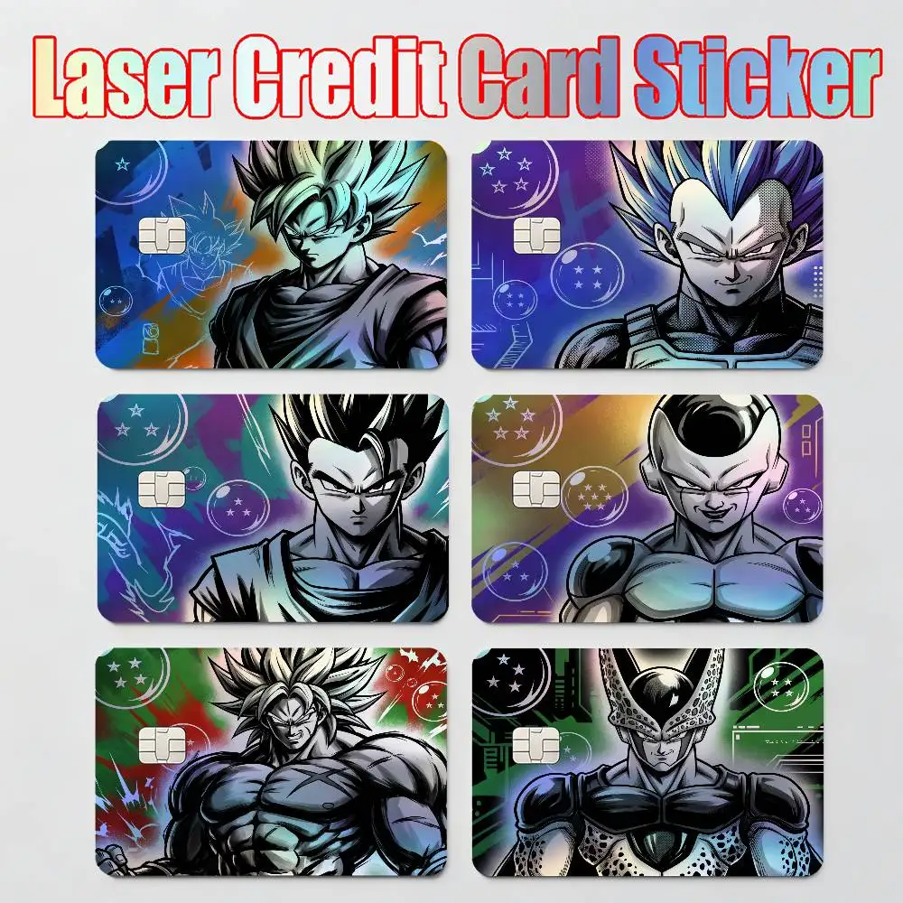 

MOTO STICKERS DRAGON BALL SON GOKU Prince Vegeta Laser Reflective Card Skin Sticker For Debit Credit Card