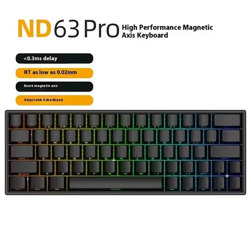 Irok ND63 Pro Hot Swap RGB 8KHz Wired ABS Keycaps RT Keyboard Magnetic Switch Mechanical Keyboard Esports Gamer PC Gaming gifts