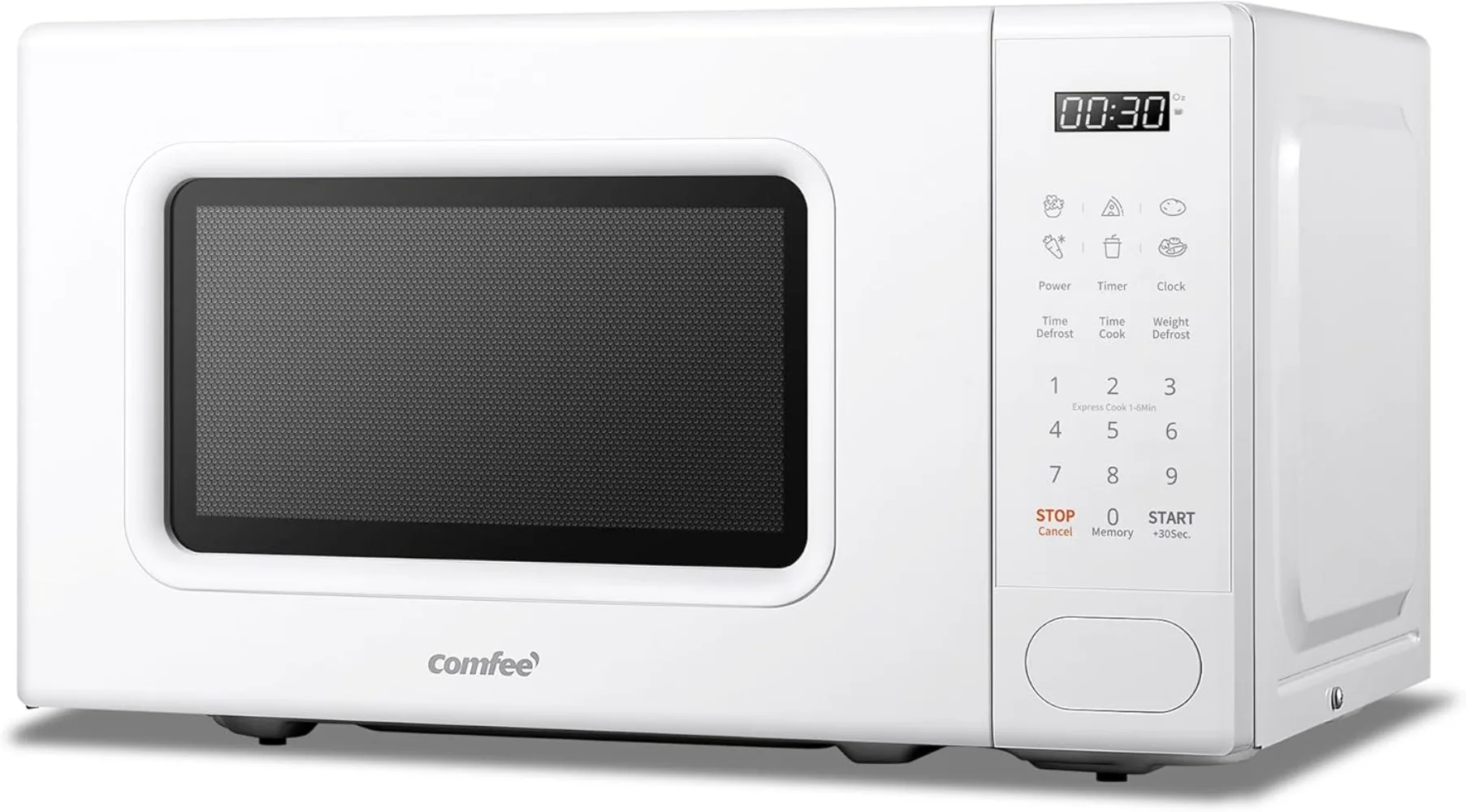 COMFEE' Horno microondas digital, 700 W, 20 L, 6 menús preestablecidos, Express Cook, 11 soi de soi, middag,