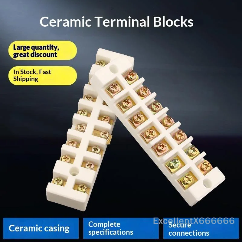 High Temperatures Ceramic Wire Connector 30A 800℃ Heat Resistant Terminals Block For Industrial Equipment Wiring