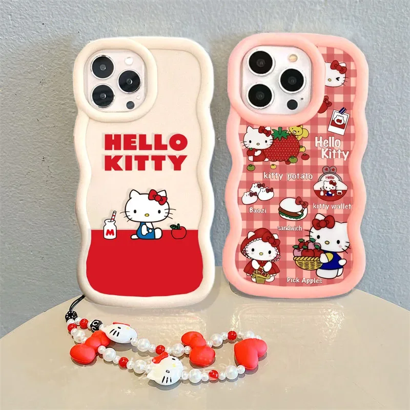 Hello Kitty Bracelet Chain CaseFor Samsung Galaxy S25 S24 S23 Ultra Plus S20 FE A55 A54 A36 A35 A34 A17 A07 A16 A15 A06 A05 A05S