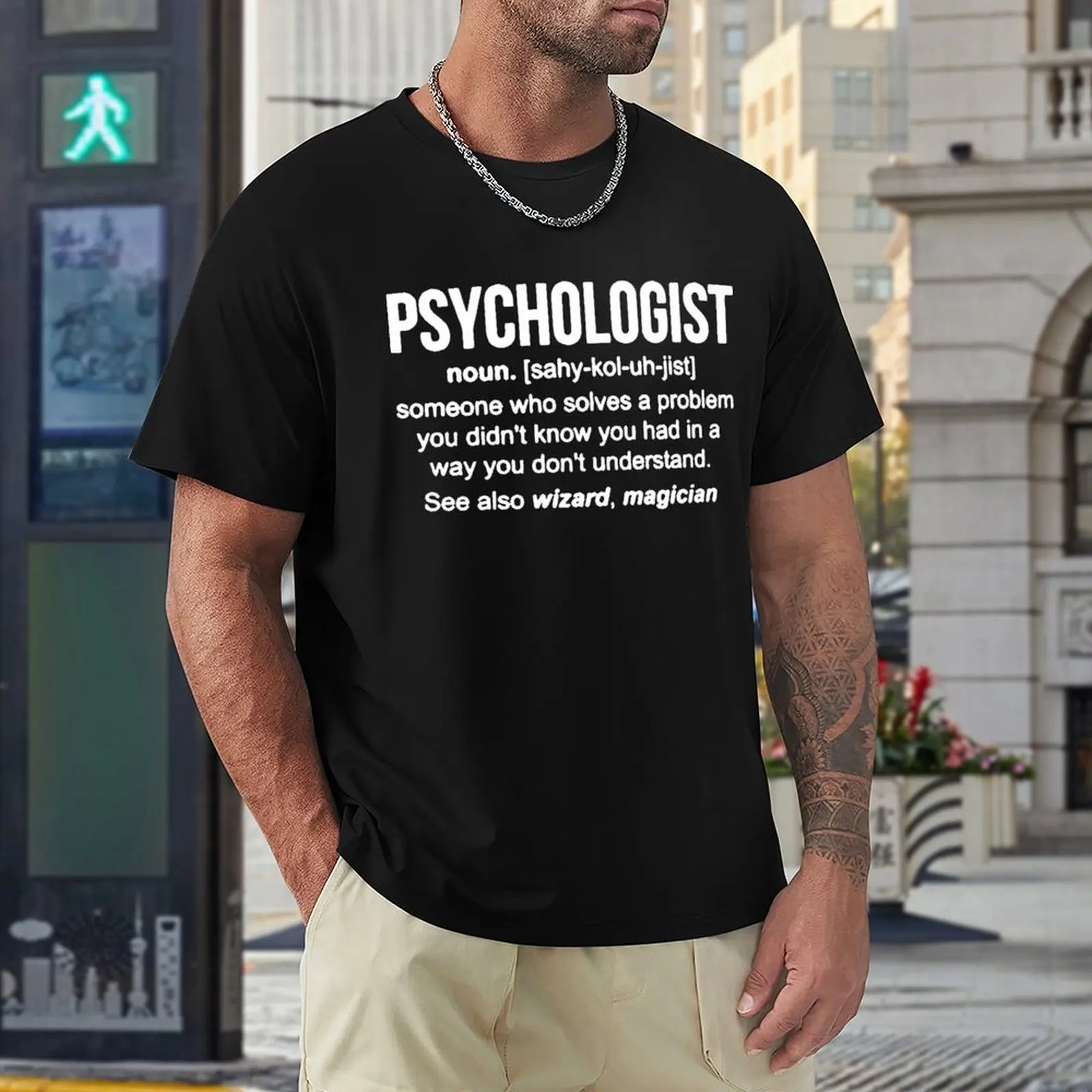 Funny Psychology Psychologist Noun T-Shirt Mens Short Sleeves Streetwear Hip Hop Print T Shirts