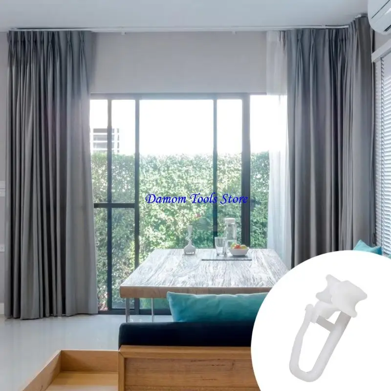 57BE 20Pcs Plastic Curtain Track Slider Replacement Window Curtain Rollers Fitting