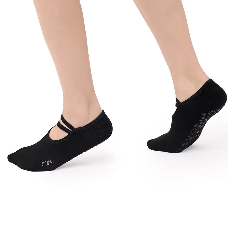 1 Pair Cotton Non-slip Yoga Socks Women Ballet Fitness Floor Socks Sports Socks Dance Socks Gym Socks Pilates Socks for Women image 4