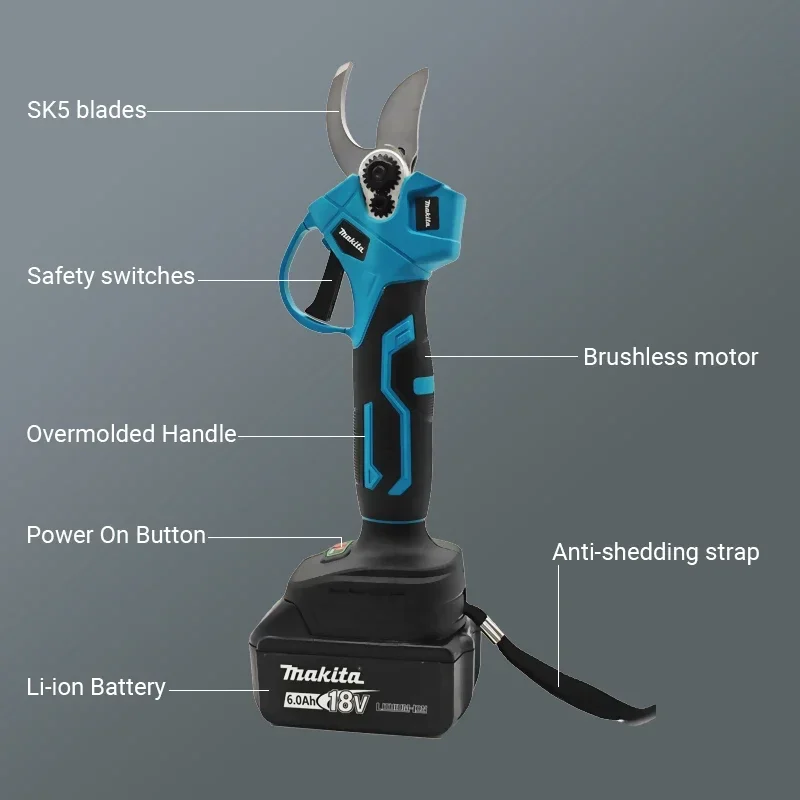 Makita Brushless Electric Scissors 18V Cordless Pruning Shears Multifunctional Fruit Tree Branche Cutter Garden Tool New