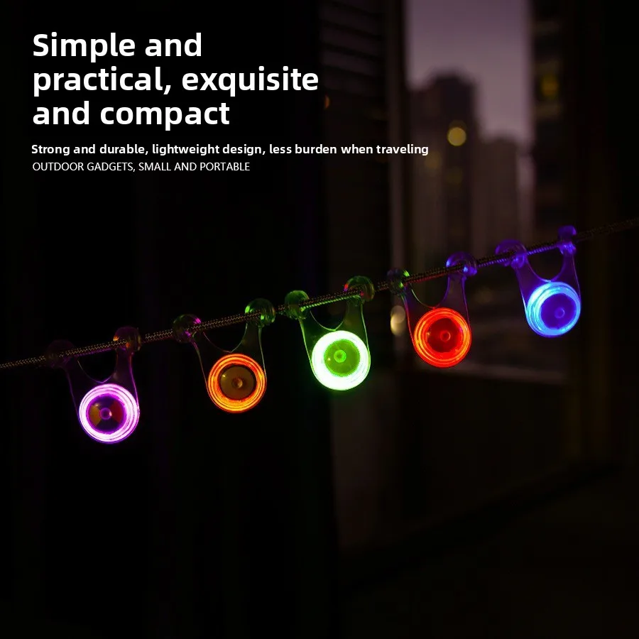 LED Camping Light Waterproof Tent Rope Hanging Light Backpack Bicycle Warning Tail Light Gear Outdoor