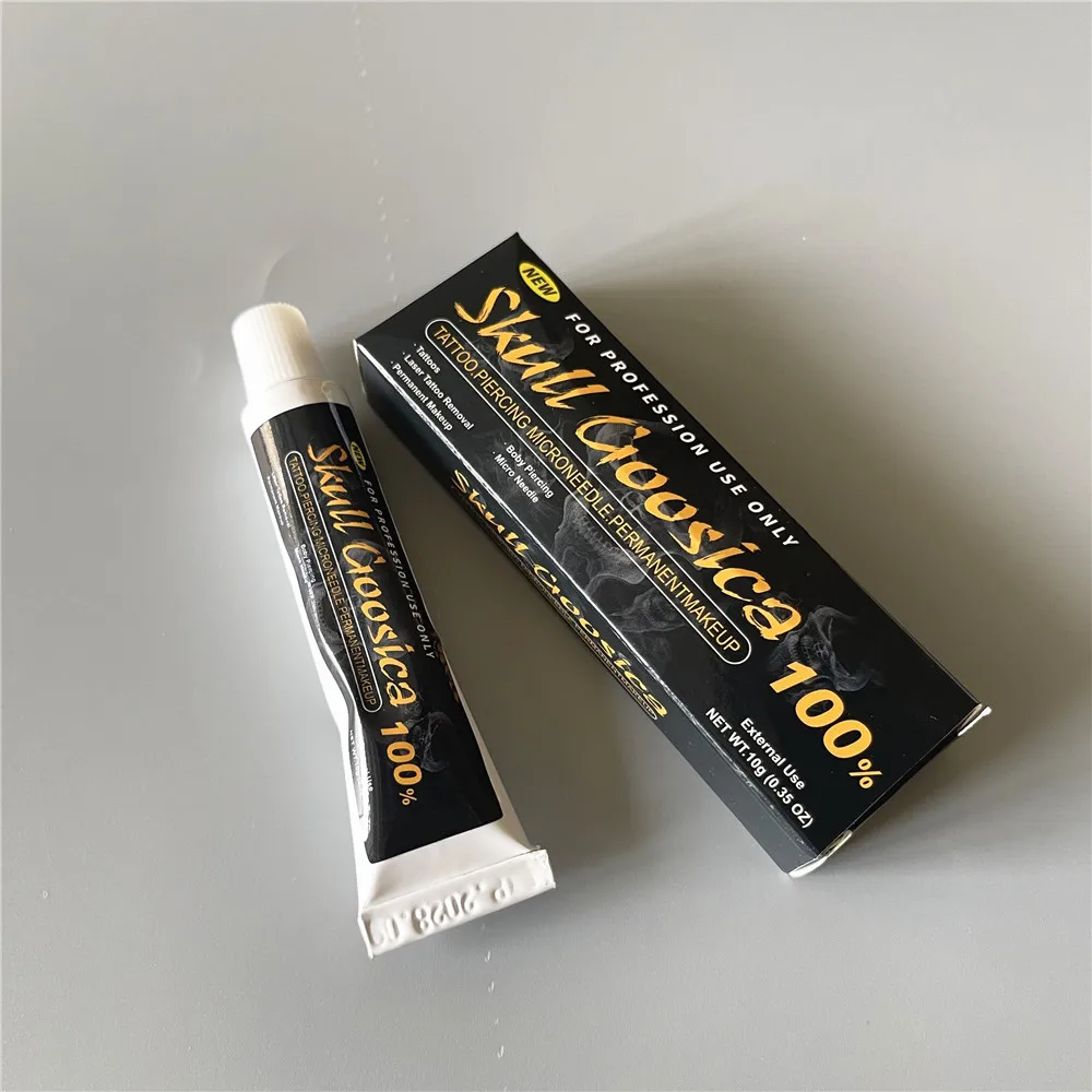 Groothandel Drop SCHEDEL 100% Goosica Voordat Tattoo Crème Roze Kleur voor Semi Permanente Make-Up Piercing Microblading Wenkbrauw Lip 10G