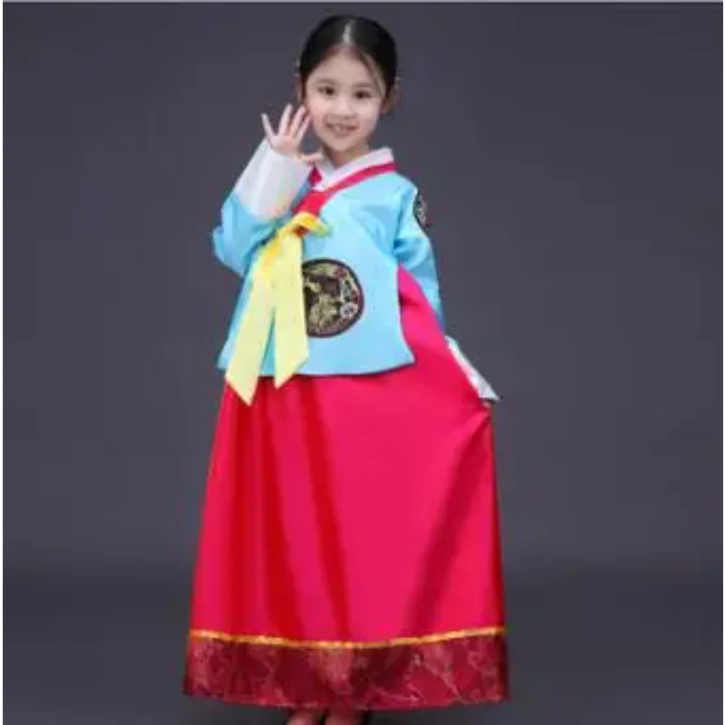 Girl Hanbok Children Korean Folk Dance dress Stage Vintage Ethnic style