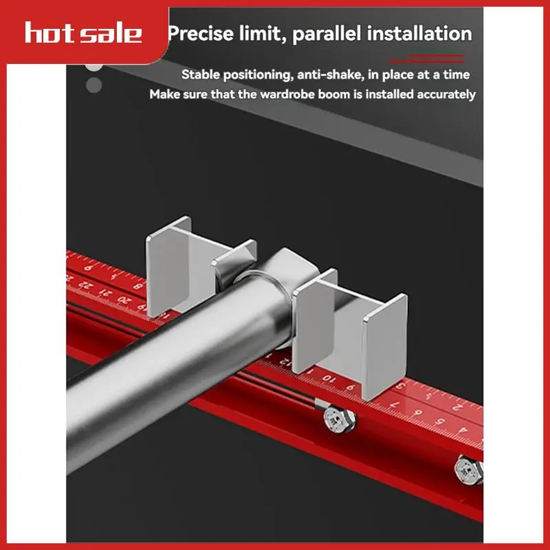 

A74I-Punching Positioning Ruler For Wardrobe Boom Installation Carpentry Drilling Locator Suspension Rod Install Tool