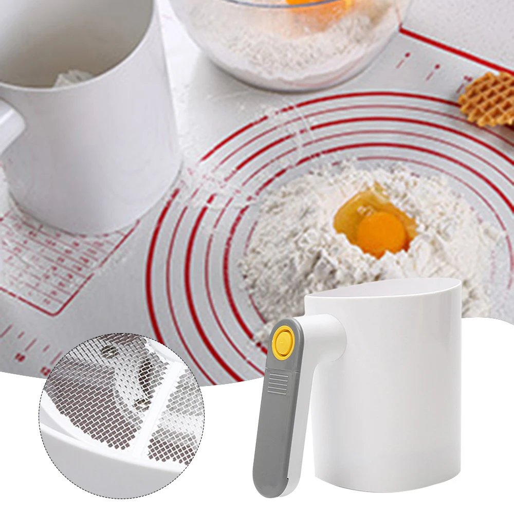 

Electric Fine Mesh Flours Sieve Cup With Handle Heavy Duty Powder Filter Sieve For Chocolate Powder